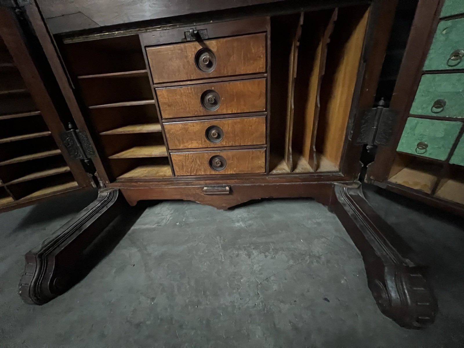 Antique 19th C. WOOTON DESK - STANDARD GRADE BURL WALNUT PATENT PAT