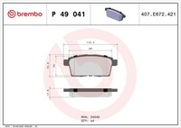 Brembo Bremsbelagsatz, Scheibenbremse P 49 041 FüR Mazda