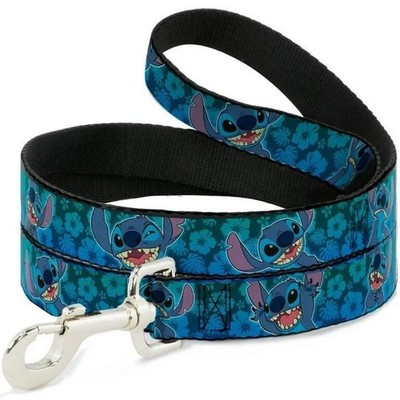 Disney Stitch Adjustable Fabric Standard Dog Collar and Leash Set size Large