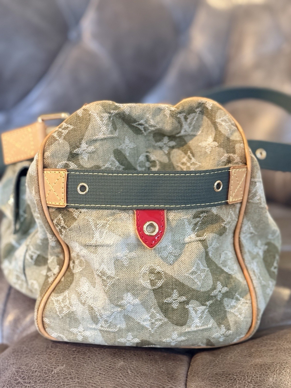 Rare Louis Vuitton Lys Duffle Limited Edition Monogramouflage Camo Denim Lys Bag image 4