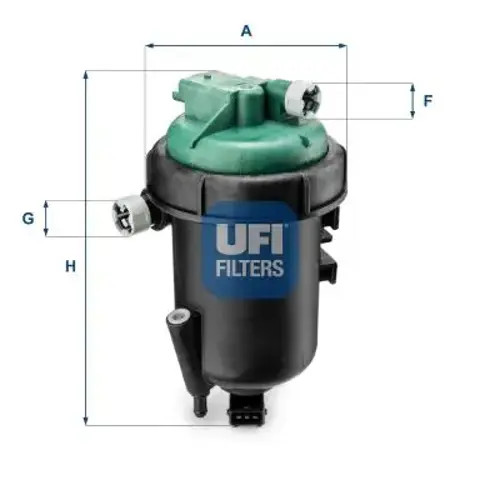 UFI Fuel Filter Insert 213mm Height 114.4mm Diameter Fits Fiat Doblo 55.175.00 - Image 3
