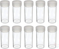  10 round Clear Plastic Quarter Size Coin Storage Tube Holders