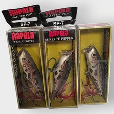 NEW LOT OF 3- Rapala skitter pop sp-7 sp07 f frog surface popper 2.75" topwater
