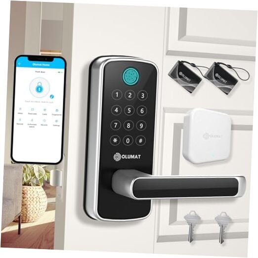 WiFi Smart Door Lock with Keyless Entry and Handle - Works with Alexa & Google Assistant