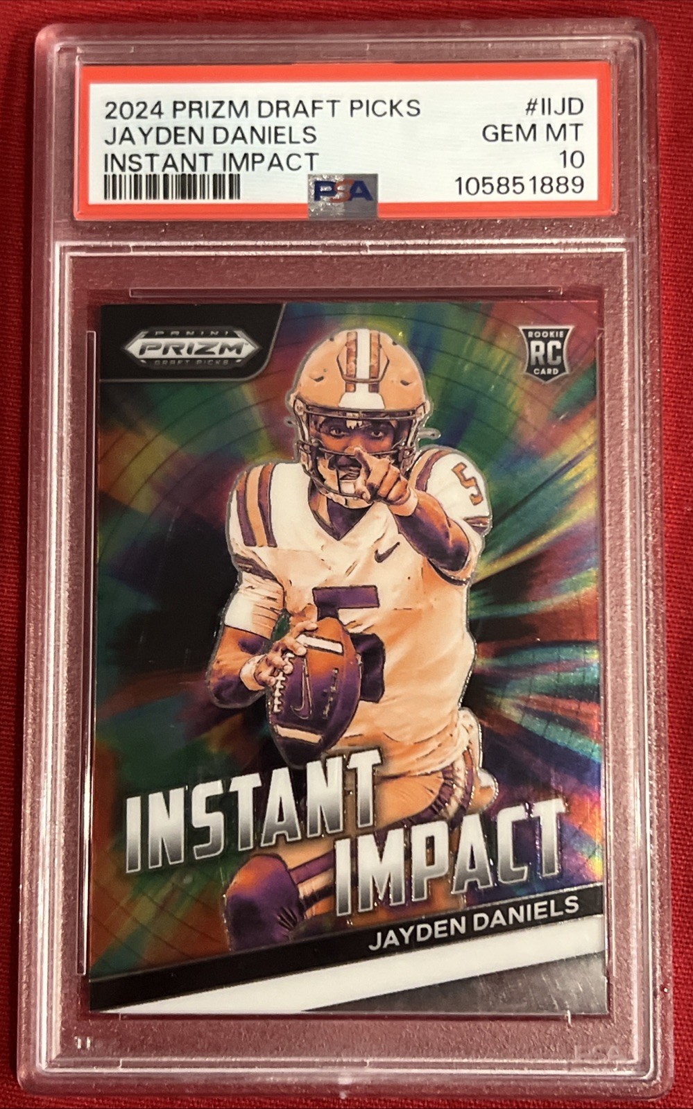 2024 Panini Prizm Draft Picks - Instant Impact Jayden Daniels #II-JD (RC) PSA 10