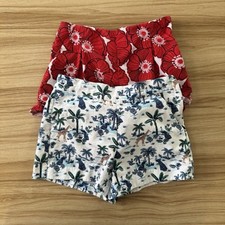 Janie and Jack Girls Shorts 6 Set of 2 100 Cotton Giraffe Jungle Floral Red