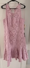 NWT Eliza J Blush Pink 3D Floral Lace Size 14 Dress Special Occasion Classic