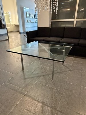 Mies van der Rohe Knoll Barcelona Table Stainless Steel Base 3/4'' Glass Top