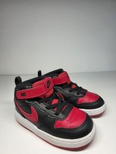 Nike Court Borough Mid 2 TD Black Red CD7784-003 Toddler Size 8C