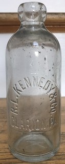 Vintage Soda Bottle Clarion PA RL Kennedy Hutch Hutchinson