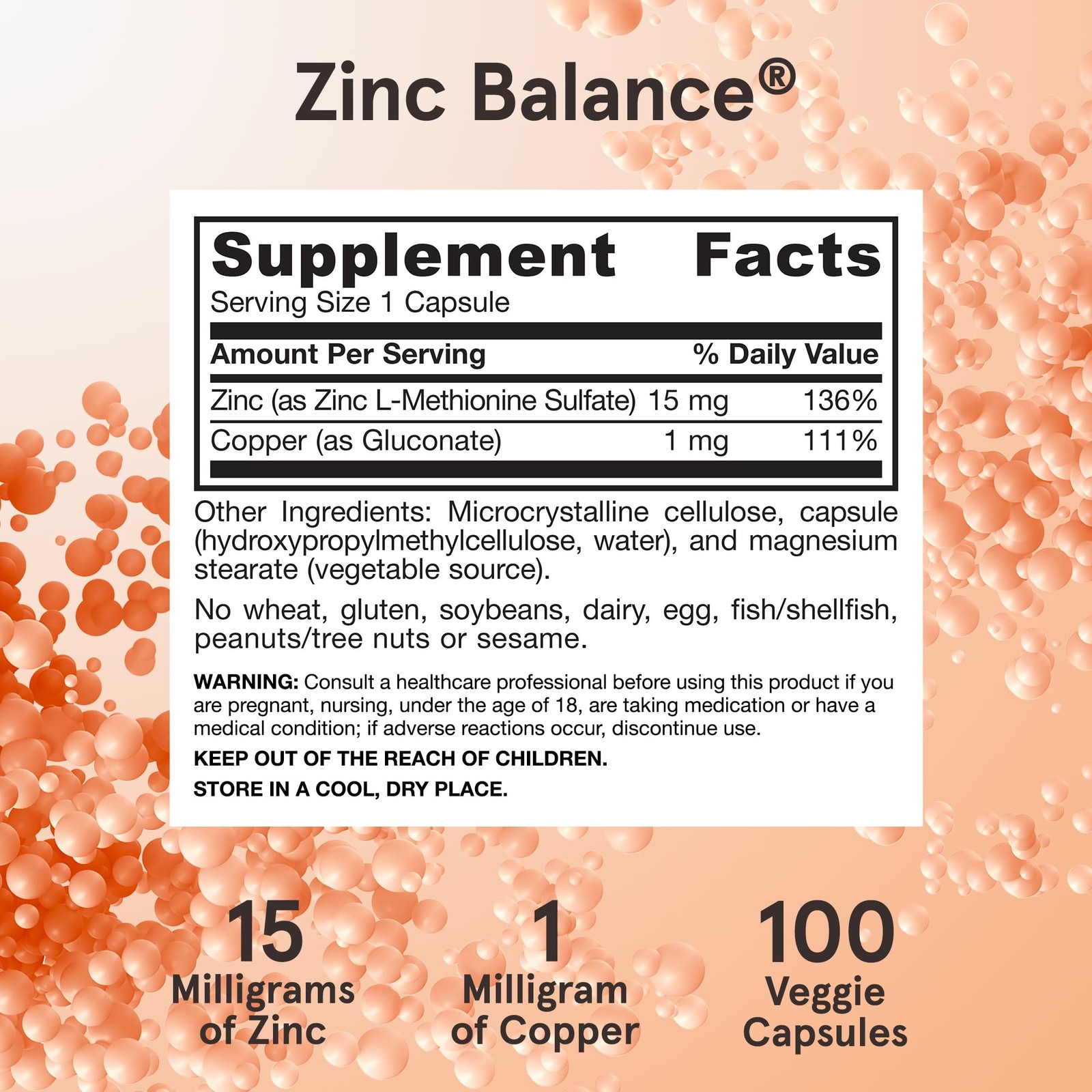 Jarrow Formulas Zinc Balance 15 mg - 100 Servings (Veggie Caps) - Zinc with thumbnail 6
