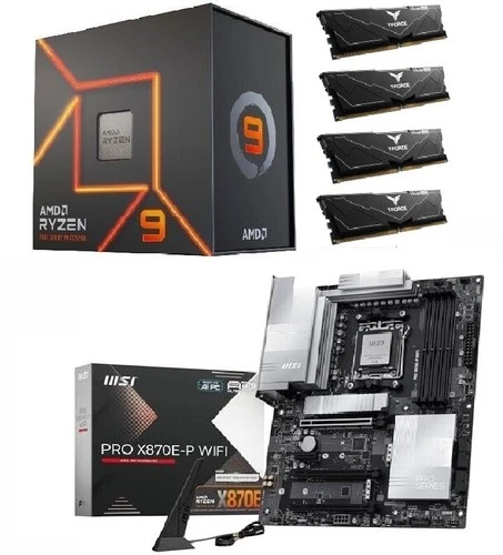 AMD Ryzen Kit 9950X3D 9800X3D MSI PRO X870E Wifi 7 B850M  128 GB PC6000 Bundle