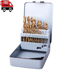 Drillforce 21PCS Drill Bit Set HSS Titanium Multi-Bits Metal Woodworking Tools