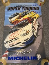 1996 VTG NATCC SUPER TOURING AUTOGRAPHED INDY CAR MICHELIN PILOT POSTER