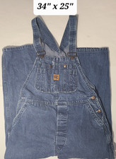 Vtg 80s/90s Big Ben Wrangler Blue Denim Bibbed Overalls Size 34 x 25 Made/USA