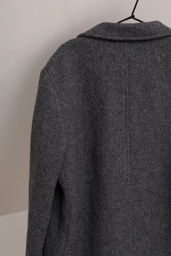 Aspesi Men's Grey Wool Solid Heavy Over Coat Size XL Made in Italy image 8