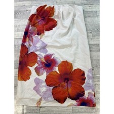 Vince Camuto Floral Print Strapless Dress Party Cocktail White Red Size 2