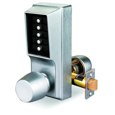 Simplex 1011-26D-41 Mechanical Push Button Lockset, Knob, Entry, Left, Finish