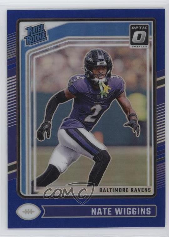 2024 Panini Donruss Optic Rated Rookie Blue Prizm 2/199 Nate Wiggins #281 1kf2