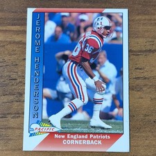 Pacific 1991 Jerome Henderson #613 New England Patriots NFL Football Card Rookie. rookie card picture