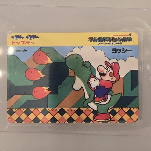 1990 Bandai Mario, Yoshi trading card Super Mario World Nintendo Vintage NES
