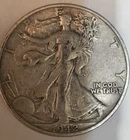 1942 S Liberty Walking Silver Half Dollar, United States of America 50C Coin
