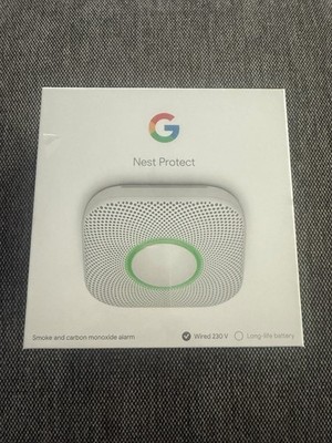 Google Nest Protect 2. Gen Kabelgebunden 230V WiFi Rauchmelder - Exp2031 - Brandneu