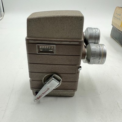 Vintage Bell & Howell 8mm Movie Camera 252 With Sun Dial & 3 Lens