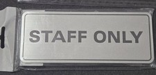 Staff Only Sign Silver Brushed Aluminum 5 Pack Medium Office Door Wall Security