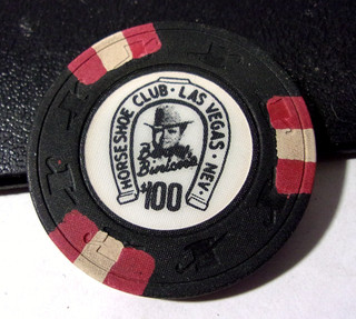 BINION'S HORSESHOE CLUB CASINO $100 hotel gaming casino poker chip Las Vegas