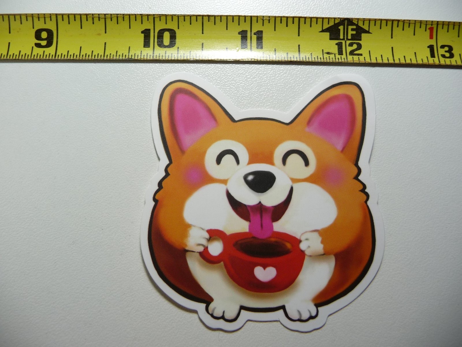 Happy Corgi Laptop Decal Sticker - Adorable Dog Pet Best Friend Design