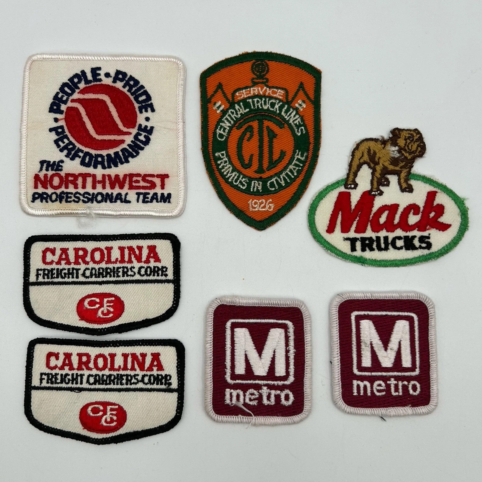 Lot Of 7 Vintage Trucking Transportation Patches Iron Sew On Patches