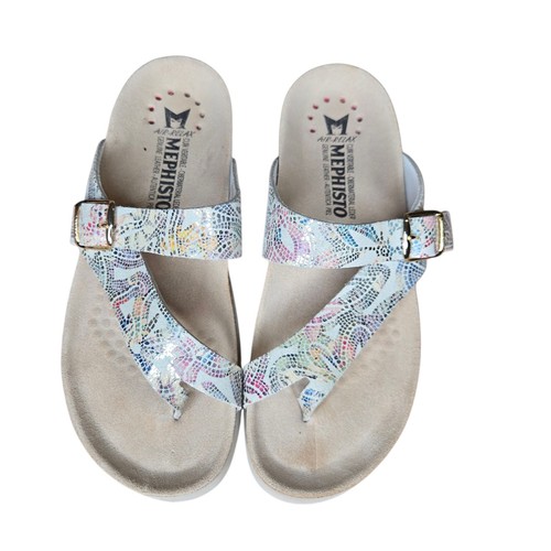 Mephisto Helen Mix Damen Boho Metallic Air Relax Leder Sandalen Größe 37 US 7
