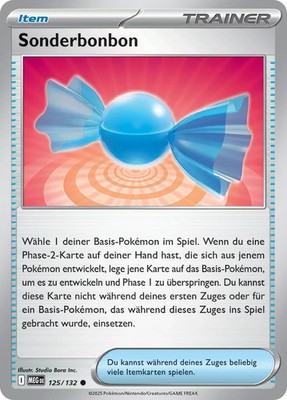Pokemon Sonderbonbon MEG 125/132  DEUTSCH Karte K.P. Mega Entwicklung