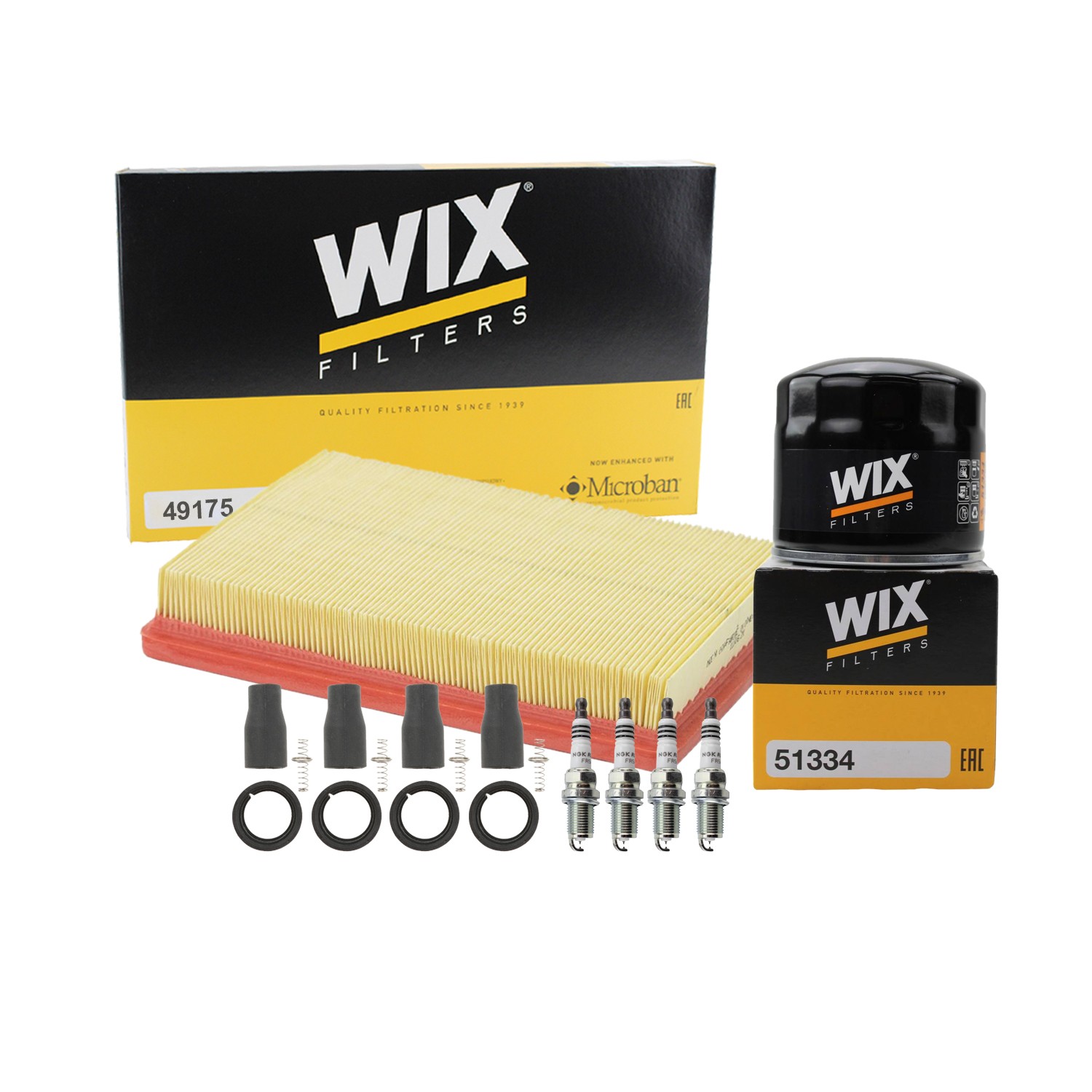 Wix Tune Up Kit NGK 4 Spark Plugs  Coil Boots Kit for Optima Rondo 2.4L L4 DOHC