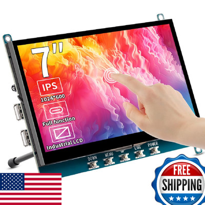 Magedok 7'' IPS Touch Screen for Raspberry Pi 5, 1024x600, HDMI/USB-C, OTG