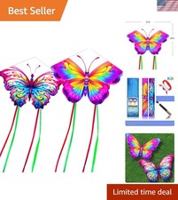 2 Pack Butterfly Kite,for Kids and Adults,Easy to Fly,Excellent Fabric and St...