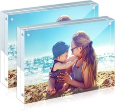 Acrylic Frame 2 Pack 6x8 Acrylic Picture Frames 24mm Thicker Frameless Clear