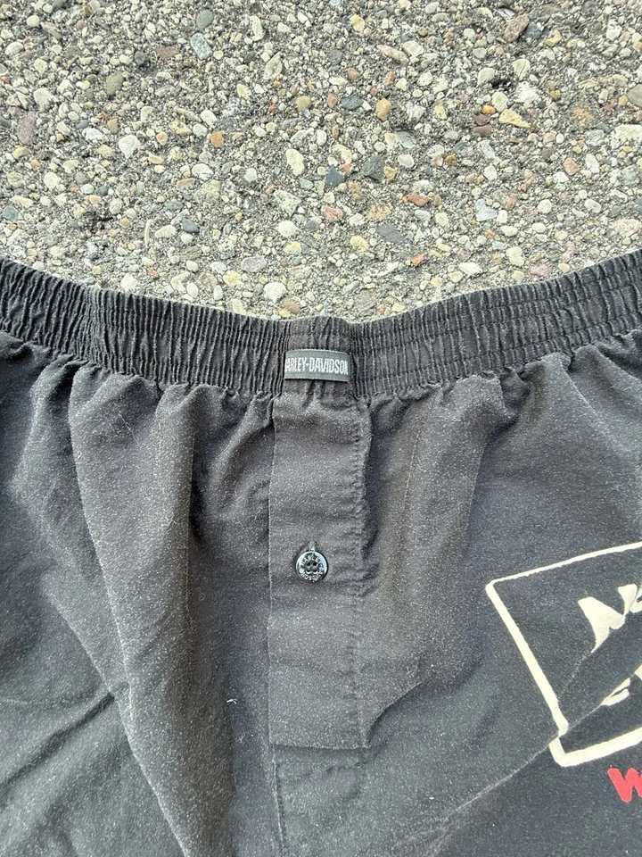 Shorts boxer vintage 2004 Harley-Davidson grande feito na Coreia motocicleta gráfica - Imagem 4 de 4