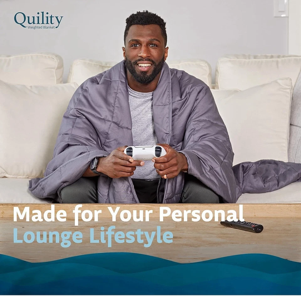 Quility Weighted Blanket for Adults (20 LB 60 x 80, Full Size) Gray - Image 4 of 4