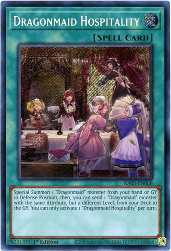 Dragonmaid Hospitality [Quarter Century Secret Rare] RA03-EN068 card