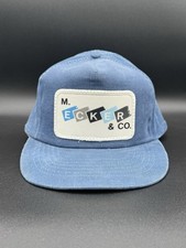Vintage 1990s M. Ecker Co Blue Corduroy Strap Back Hat