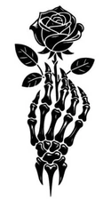 Skeleton Hand Rose Stickers (4) Labels Card Gift Craft Paper Journal