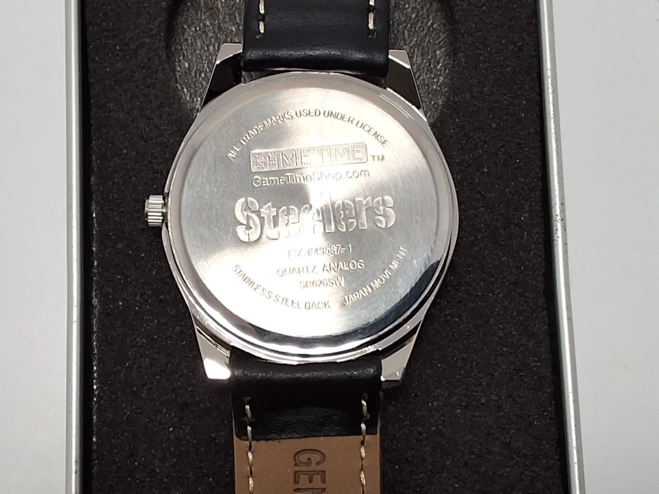 Bonito Reloj NFL Pittsburgh Steelers Superbowl Victorias Super Bowl XL Tiempo de Juego Foto 2 de 4