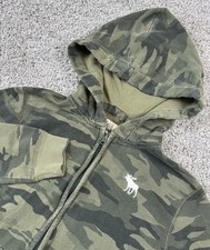 Abercrombie Kids Full Zip Camo Hoodie Hooded Sweatshirt Moose 11 12