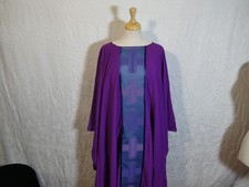 Vintage PURPLE Priest Vicar Vestment Robe Chasuble Slabbinck Belgium  #2