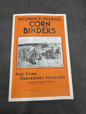 Vintage IH McCormick-Deering Corn Binders Sales Brochure Original 