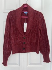 Draper James Marled Tuxedo Cardigan Burgundy ...
