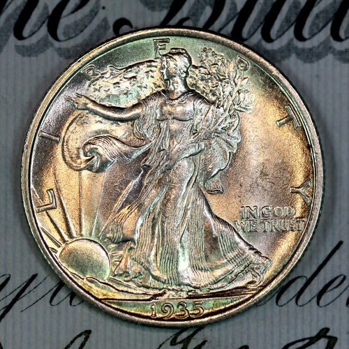 * 1935-P * SOLID+ GEM BU MS WALKING LIBERTY HALF-DOLLAR * FROM COLLECTION