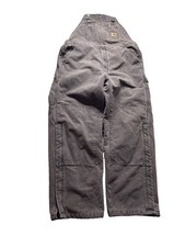 Carhartt Double Knee Overalls Duck Canvas Brown 38x30 VTG